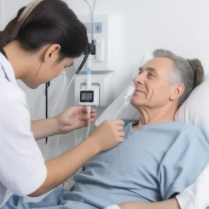 How much oxygen to give a patient in litres